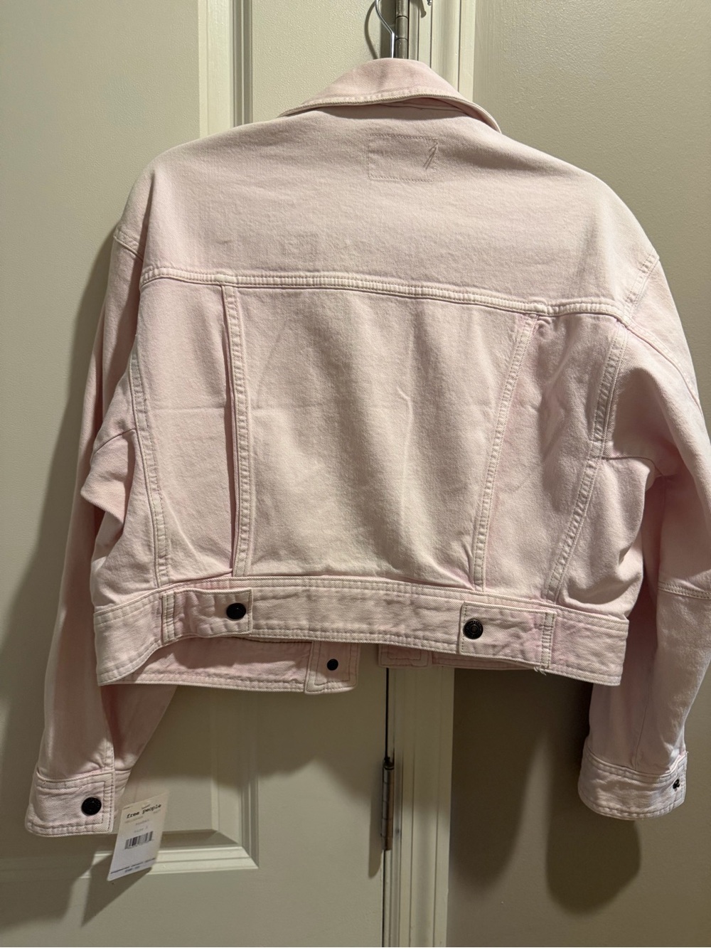 Free People Pastel Pink Cropped Denim Jacket - Picture 6 of 6
